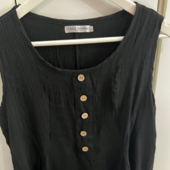 LBD Black gauzy flowy sleeveless dress Discounted shipping - Picture 2 of 7